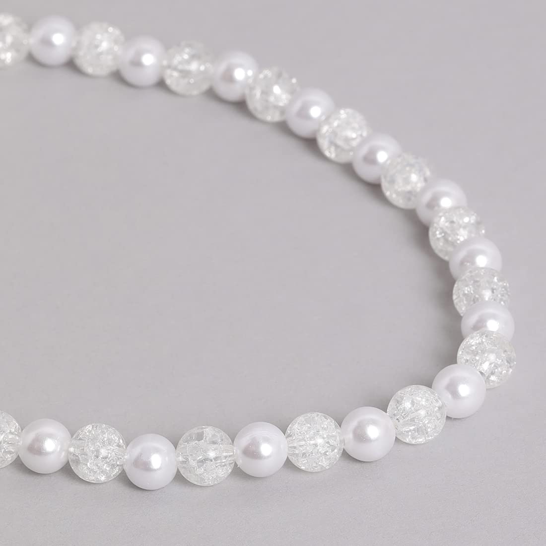 El Regalo Kids Girls Princess Jewelry Set - White Bead Necklace, Bracelet & Earrings for Girls