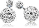 El Regalo 3-in-1 Front Back Crystal Ball Earrings - Sparkly Disco Shamballa Ball Earrings for Girls & Women - Double Sided Earrings with Versatile Style for Any Occasion