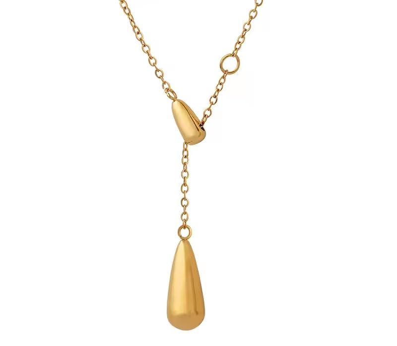 El Regalo Water Drop Minimalist Stainless Steel Necklace - Anti Tarnish, Waterproof Elegant Drop Pendant Necklace for Women - Classy & Timeless Design for Any Occasion