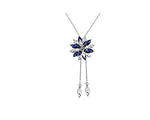 El Regalo Long Sweater Cubic Zirconia Crystal Snowflake Pendant Necklace For Women & Girls