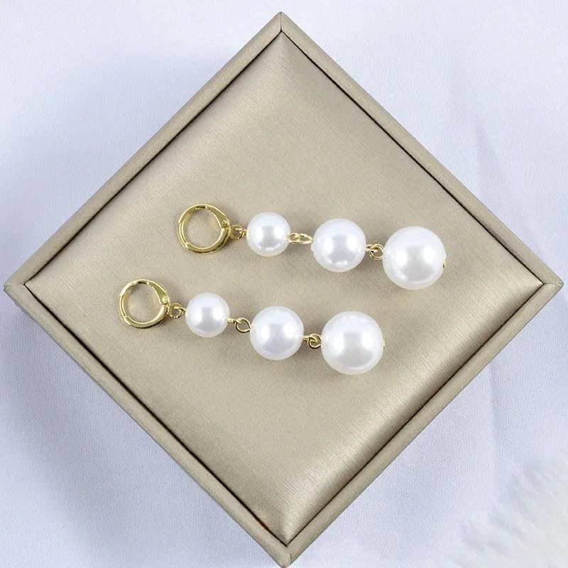 El Regalo Fancy Pearl Earrings- Golden Pearl Tassel Long Statement Earrings for Girls & Women (Pearls Hook Earrings)