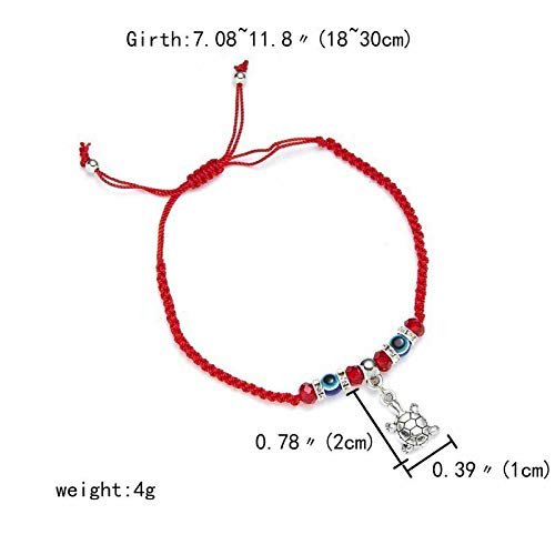 El Regalo Unisex Adult Lucky Kabbalah Evil Eye Hamsa Braided Adjustable Strand Macram Bracelets Set - 5 Pieces - Charms Option -2