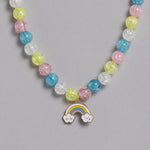El Regalo 3 PCs Kids Girls Necklace, Bracelet & Earrings Jewelry Set- Girls Beaded Charms Princess Jewelry Set (Rainbow Star Charms Jewelry Set)