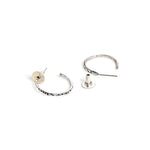 El Regalo 2 Pairs Tribal Oxidized Half Hoop Earrings, Huggie Earrings- Hammered Bohemian Oxidized German Silver Baali Earrings (Option-6)