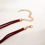 El Regalo 1PC Heart Pearls Red Lace Velvet Choker Pendant Necklace for Girls & Women