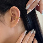 El Regalo Chain Hoop Ear Cuffs- Non Piercing Cartilage Earring- Trendy Cuff Wrap Clip on Earrings for Girls Women (Style-1)