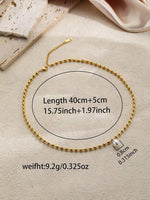 El Regalo Elegant Warterproof 18K Gold Plated Pearl Dainty Ball Bead Chain Necklace - Stainless Steel Anti-Tarnish Jewelry for Women, Girls (Ball Beads Drop Pearl Chain)