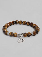 El Regalo -e OM -e Charm Healing Yoga 8mm Beads Stretchable Bracelets for Men/Women | OM Yoga Spiritual Jewelry (Tiger Eye)