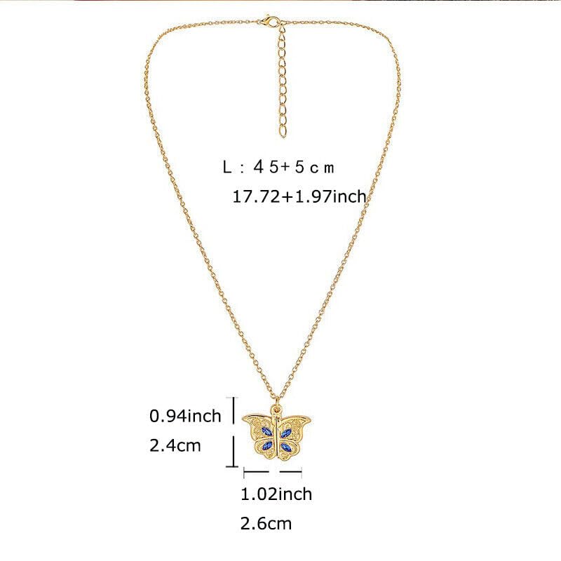 El Regalo "I Love You" Hidden Message Butterfly Openable Pendant Necklace for Girls & Women - Gift for Best Friends/Besties- Valentines Day Gift (Golden)