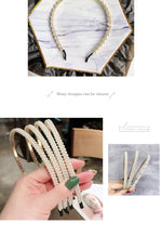 El Regalo 2 PCs Pearl Beads Decoration Plastic Hair Band for Kids, Girls and Women (Pattern 1)