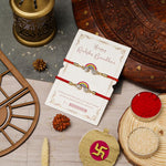 El Regalo 2PCs Cute Kids Rainbow Bracelet Rakhi Combo Sets- Fancy Kids Rakhi for Brother/Sister/Niece or Nephew with Roli Chwal, Rakhi Message Card in Rakhi Box for Babies/Toddlers/Kids (Option-3)