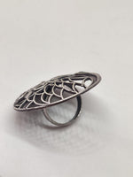 El Regalo Vintage Filigree Peacock Adjustable Finger Ring For Girls/Women - Oxidized Metal