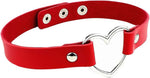 El Regalo Vintage PU Leather Love Heart Choker Necklace for Girls/Women- Western Gothic Punk Collar Choker Necklace (Red)