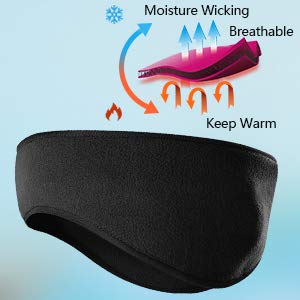 El Regalo 2 PCs Fleece Ear Warmers Headband Winter Ear Muffs for Men Women Kids in Cold Weather, Running Yoga Skiing Riding Bike Ear Cover (2 Blue)