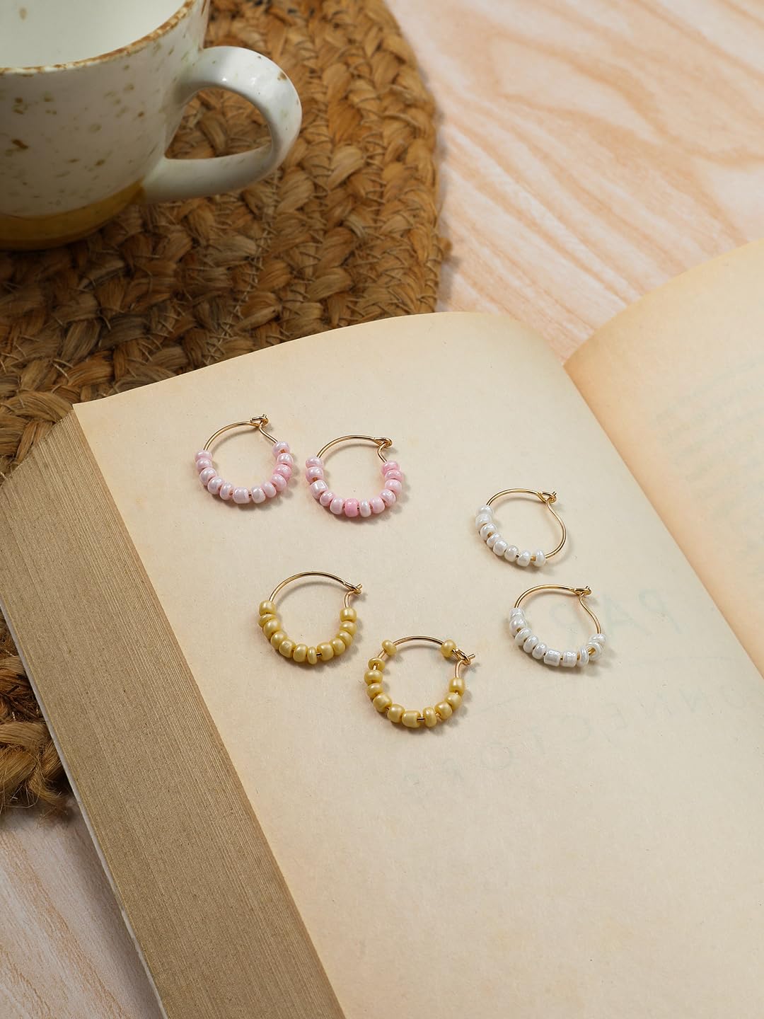 El Regalo 10 Pairs Earrings Combo Set- Colorful Flower Hoops and Hooks Earrings Set for Girls & Women (Style-2)