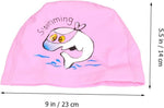 El Regalo 1PC of Cute Kids Dolphin PU Swimming Caps for Girls & Boys- Waterproof, Animal Print Swimming Cap (for Kids 6-12 Years) (Pink Fish Swim Cap)