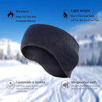 El Regalo 2 PCs Fleece Ear Warmers Headband Winter Ear Muffs for Men Women Kids in Cold Weather, Running Yoga Skiing Riding Bike Ear Cover (1 Black & 1 Blue)