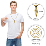El Regalo Men's Stainless Steel Arrowhead Necklace for Boys/Men- Gift for Him (Gold Tone)