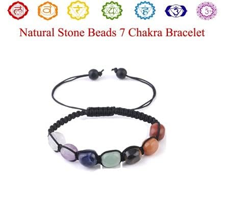 El Regalo 1 PC 7Chakra Natural Stones Unisex Bracelet Rakhi for Brother | Chakra Stones Healing Crystal Thread Rakhi for Bhai with Roli Chawal Shagun, RakhiMessage Card in Rakhi Gift Box