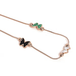 El Regalo 18K Gold Waterproof Vintage Enamel Butterflies Chain Necklace & Bracelet Set- Stainless Steel NO RUST/ANTI TARNISH Butterfly Jewelry Combo Set for Girls & Women