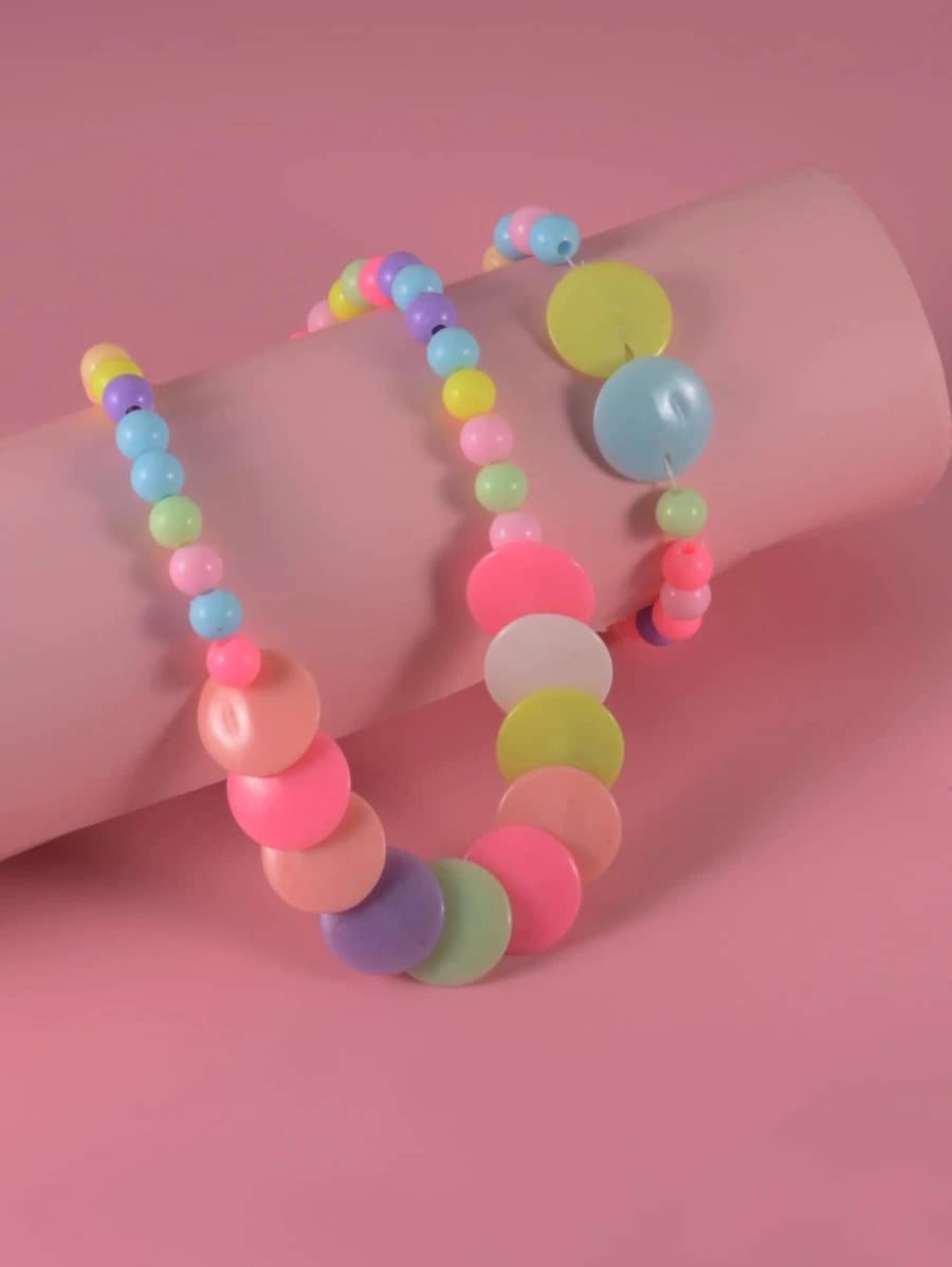 El Regalo 2 Sets Kids Girls Jewelry Sets - Kids Beads Necklace & Bracelets Jewelry Sets for Girls & Toddlers (Option-5)