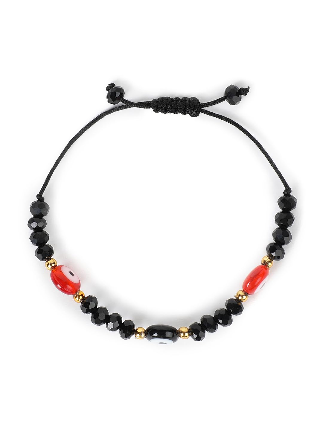 El Regalo 2PCs Kids Rakhi Combo Set - Handmade Evil Eye Nazaria Rakhi for Brother, Niece, Nephew | Red & Black Beads | Includes Roli Chawal in Gift Box
