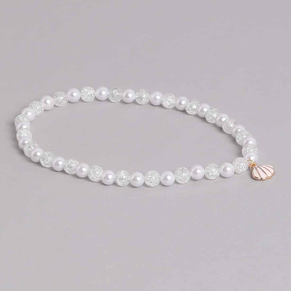 El Regalo 3 PCs Kids Girls Necklace, Bracelet & Earrings Jewelry Set- Girls Beaded Charms Princess Jewelry Set (Shell Charm Jewelry Set)