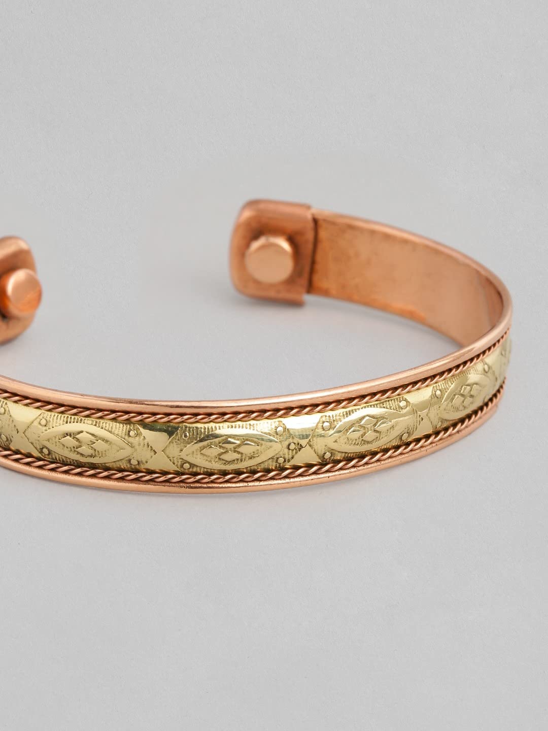 El Regalo Unisex 2PCs Pure Copper Magnetic Bracelet Combo Set for Joint Pain Relief/Arthritis - Slim Minimalist Style - Adjustable Magnetic Therapy Healing Copper Fashion Jewelry (Option-2)