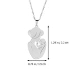 El Regalo Cute Stainless Steel Mother-Baby Pendant Necklace for Women/New Moms- Anti Tarnish Mothers Day Gift/Baby Shower Gift (Silver)