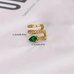 El Regalo 1Pair Vintage Green Crystal Snake Ear Cuff Earrings | CZ Emerald Snake Cartilage Cuff Earrings | Gold Snake Wrap Earrings | Non-Pierced Clip-On Huggie Ear Cuff for Women