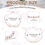 El Regalo Mother Daughter Matching Bracelet Set for 2 | Mama Mini Bead Bracelets | Mommy and Me Adjustable Heart Bracelet Set | Pink Crystal Beaded Mom-Daughter Bracelet for Women Girls (Mini-Mama)