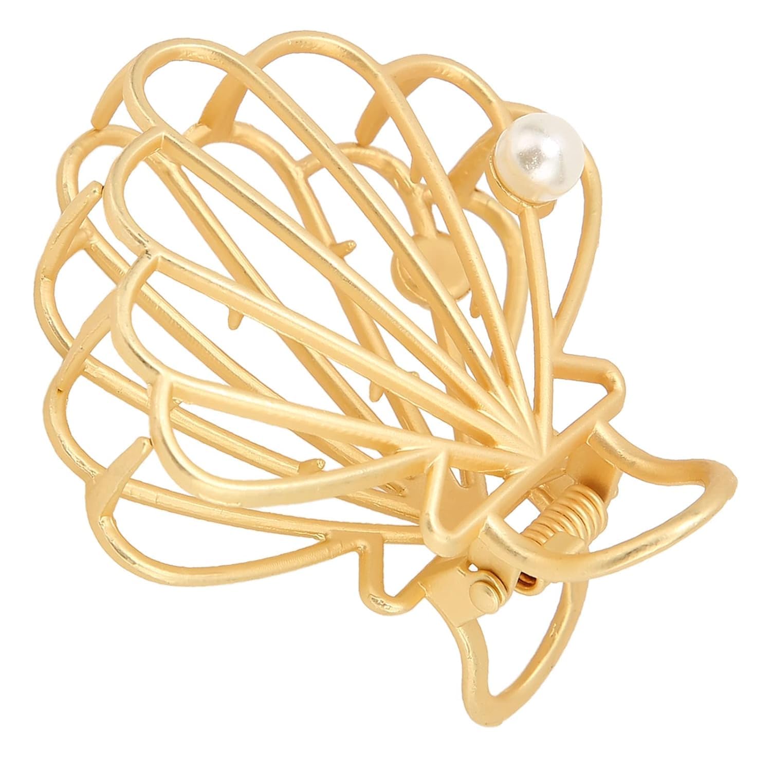 El Regalo 1 PC Pearl Shell Oyster Hair Claw Party Clutcher for Girls & Women- Elegant Fashionable Jaw Hair Clamp Secure Grip for Party Banquet for Women