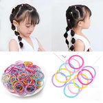 El Regalo 100pcs/pack Simple Rubber Bands- Thin Elastic Hair Ties Seamless 3mm Ponytail Soft & Elastic, No Damage Hair Rubberbands For Kids/Girls/Women (Colorful)