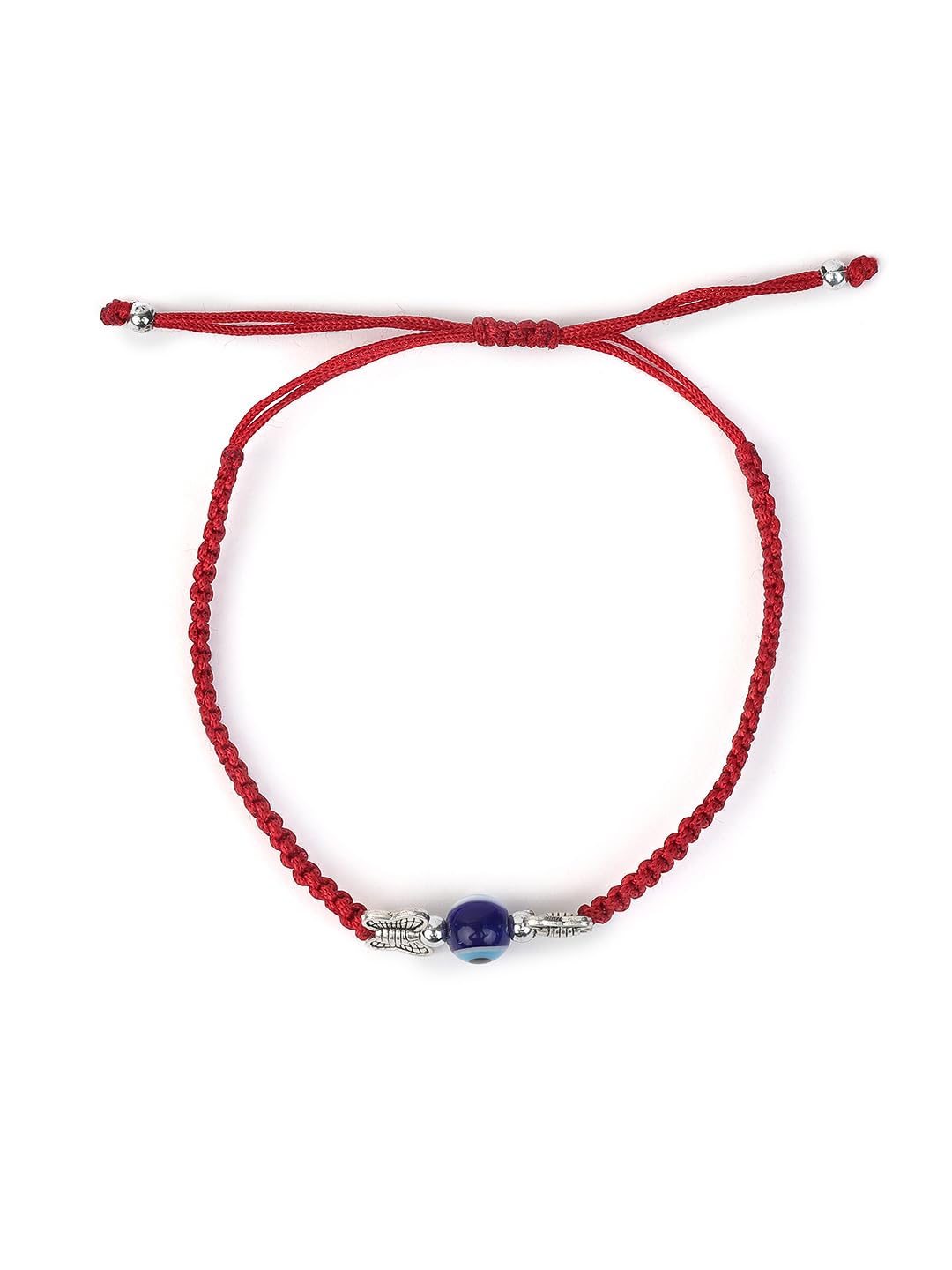 El Regalo 2PCs Cute Evil Eye Bracelet Rakhi Combo for Brothers/Bhai-Bhabhi- Fancy Evil Eye Rakhi with Roli Chawal in Rakshabandhan Gift Box (Red & Blue Butterfly Evil Eye)