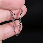 El Regalo Chain Hoop Ear Cuffs- Non Piercing Cartilage Earring- Trendy Cuff Wrap Clip on Earrings for Girls Women (Style-3)