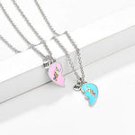 El Regalo Best Friend Heart Necklace | BFF Unicorn Jewelry Girls Necklace Friendship Birthday Friends Sisters Gifts