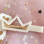 El Regalo 5 PCS Pearl Hair Clips | Large Pearls Hair Clips Pins for Women & Girls | Bridal Pearls Hair Accessories wedding Hair Clips/Tic Tac/Hairpins (Set-1)