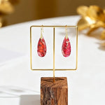 El Regalo Elegant Natural Stone Drop Earrings for Women | Vintage Teardrop Boho Dangle Earrings | Anti-Tarnish Western Statement Jewellery for Girls & Women (Red Gold)