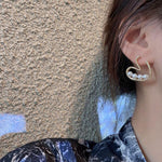 El Regalo Pearl Heart Ear Stud Earrings- Gold Pearl Studs Earrings Love Heart Earrings Jewelry for Women and Girls Gifts