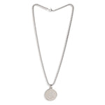 El Regalo AUM OM Pendant Necklace for Men/Boys: Stainless Steel OM Mahadev Damroo Pendant Necklace for Man/Boys (Silver OM)