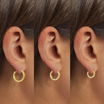 El Regalo 18K Gold Plated Anti-Tarnish Stainless Steel Huggie Hoop Earrings Combo - Set of 3 Pairs | Waterproof Minimalist Baali for Women & Girls | Cartilage & Second Piercing Jewelry