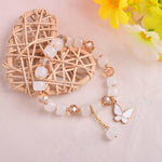 El Regalo 2 PCs Butterfly Crystal Beads Tassel Bracelet With Cute Enamel Butterfly Charms for Girls/Teens/Women (Color Option-1)