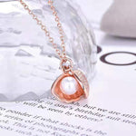 El Regalo Stainless Steel Anti Tarnish Pearl shell Pendant Necklace for Girls & Women, Trendy Waterproof Pearl Shell Pendant Necklace for Teens/Girls/Women, Mermaid Jewelry (Rose Gold)