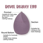 El Regalo 6 PCS Makeup Sponges Box, Heart Shaped New Sponges Powder Puff, Water Drop, Perfect Makeup Sponge Set Blender Flawless for Liquid, Washable, Super Soft, Gradient Purple