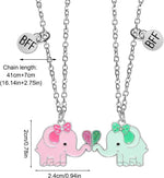 El Regalo 2 PCs BFF Best Friend Forever Split Magnetic Matching Unisex Pendant Necklaces Set- Friendship Necklaces Set for Besties/Best Friends/Soul Sisters (BFF Elephant Necklaces Set)
