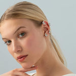 El Regalo 1 Pair CZ Butterfly Cuff Earrings for Non Pierced Ears- No Piercing Zircon Butterfly Wrap Crawler Ear Cuff Earrings For Women & Girls (Silver)