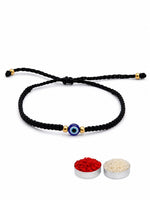 El Regalo Evil Eye CZ Bracelet Rakhi for Brother with Roli Chawal in Gift Box (Option-6)