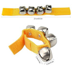 El Regalo 2PCs Jingle Bells Christmas Bracelets | Wrist & Ankle Bells for Party Favors, Musical Rhythm & Christmas Decor | Adjustable Percussion Instruments (Yellow)