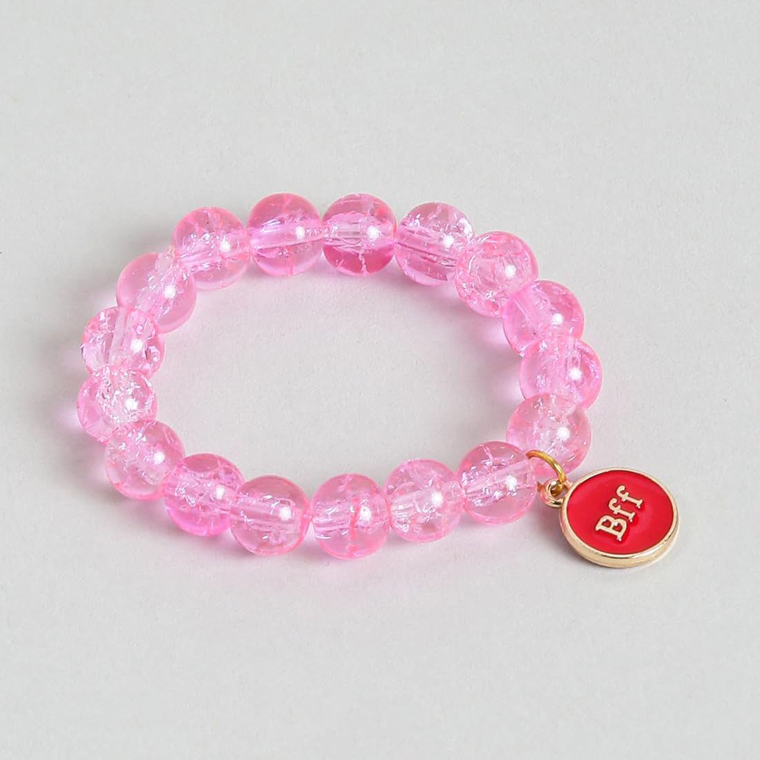 El Regalo 4 PCs BFF Best Friends Forever Rainbow Beaded Charms Bracelets Set- Cute BFF Charms Stretchy Party Favors/Friendship Day/Birthday Gift Jewelry for Baby Toddler Girl (Option-1)