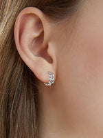 El Regalo Stainless Steel Tiny & Cute Leaves Hoop Earrings for Kids/Girls/Women- Anti-Tarnish/Waterproof Leaves Pattern Small Hoop Earrings (Gold & Silver)